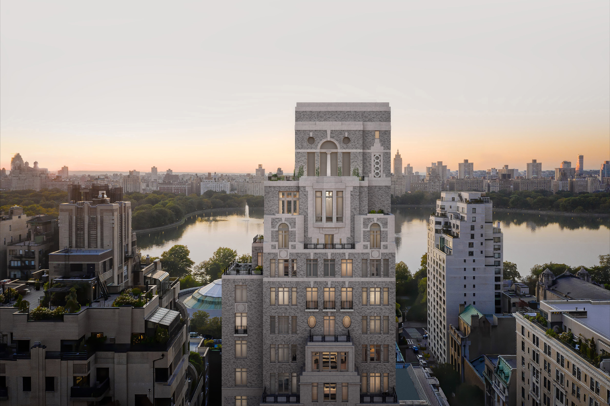 Eastern Facade with Central Park Reservoir